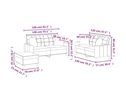 Trīsdaļīgs Dīvānu Komplekts Ar Spilveniem, Melna Mākslīgā Āda Vidaxl