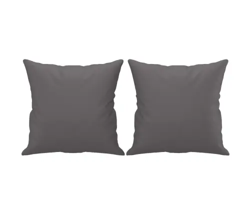 Trīsdaļīgs Dīvānu Komplekts Ar Spilveniem, Pelēka Mākslīgā Āda Vidaxl