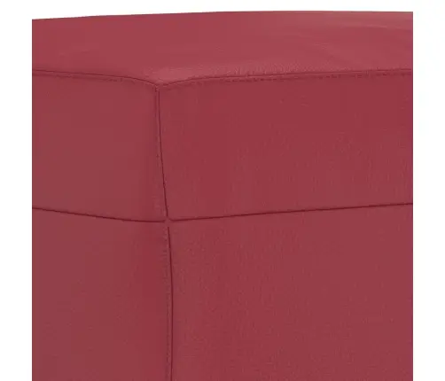 Trīsdaļīgs Dīvānu Komplekts Ar Spilveniem, Sarkana Mākslīgā Āda Vidaxl
