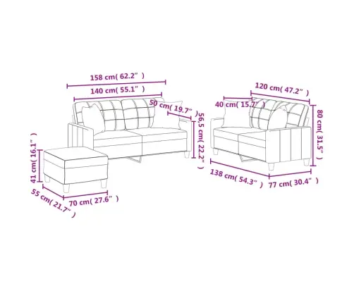 Trīsdaļīgs Dīvānu Komplekts Ar Spilveniem, Sarkana Mākslīgā Āda Vidaxl