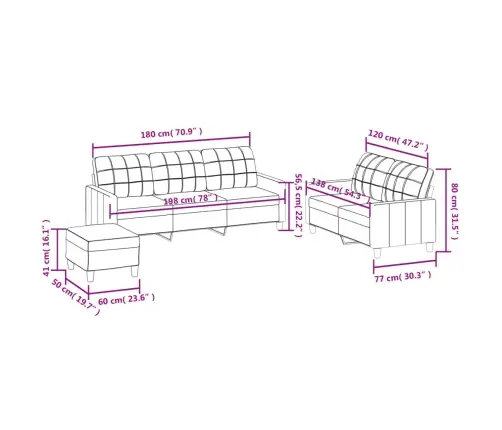 Trīsdaļīgs Dīvānu Komplekts, Kapučīno Krāsas Mākslīgā Āda Vidaxl