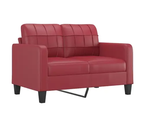 3-Osaline Diivanikomplekt Patjadega, Veinipunane, Kunstnahk