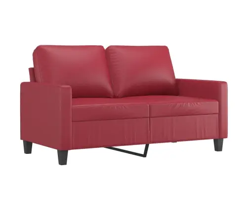 Trīsdaļīgs Dīvānu Komplekts Ar Spilveniem, Sarkana Mākslīgā Āda Vidaxl