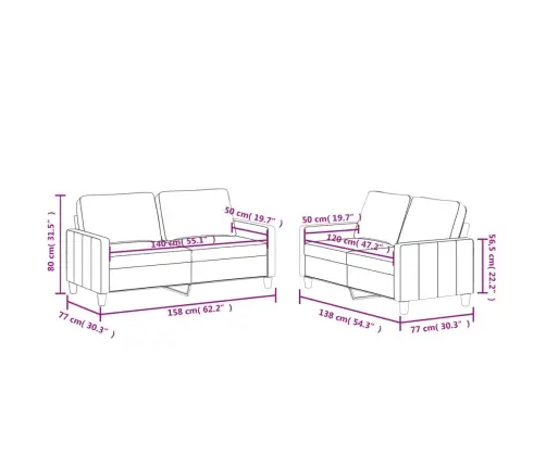 2-Osaline Diivanikomplekt Patjadega, Must, Kunstnahk