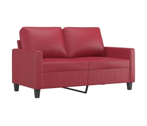 2-Osaline Diivanikomplekt Patjadega, Veinipunane, Kunstnahk