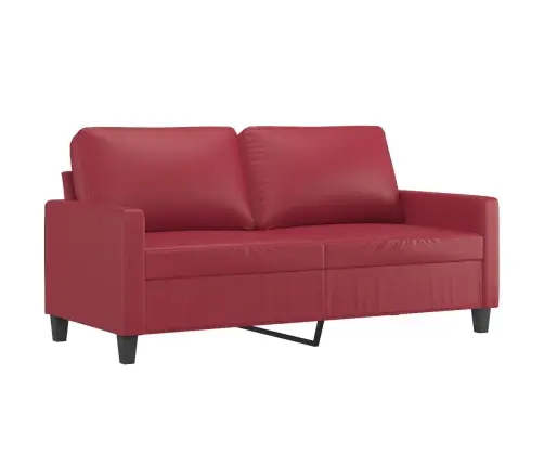 2-Osaline Diivanikomplekt Patjadega, Veinipunane, Kunstnahk