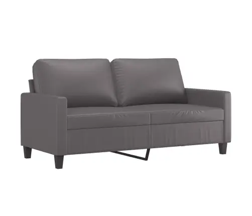 Trīsdaļīgs Dīvānu Komplekts Ar Spilveniem, Pelēka Mākslīgā Āda Vidaxl