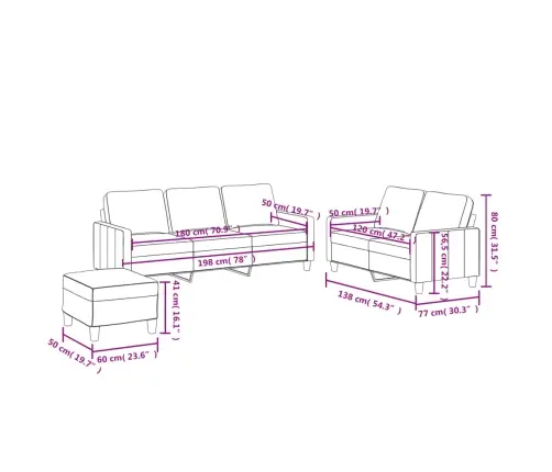 Trīsdaļīgs Dīvānu Komplekts, Kapučīno Krāsas Mākslīgā Āda Vidaxl