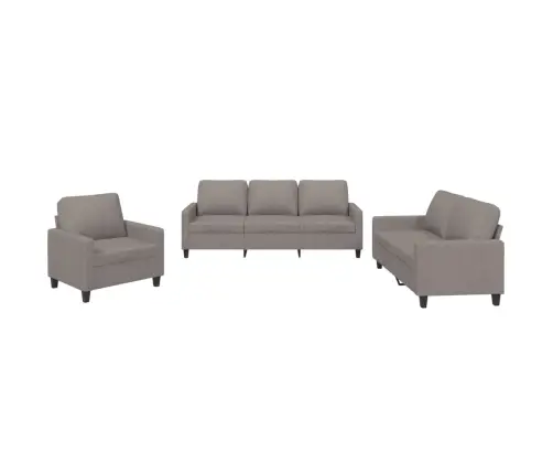 Trīsdaļīgs Dīvānu Komplekts Ar Spilveniem, Pelēkbrūns Audums Vidaxl Trīsdaļīgs Dīvānu Komplekts Ar Spilveniem, Pelēkbrūns Audums Vidaxl