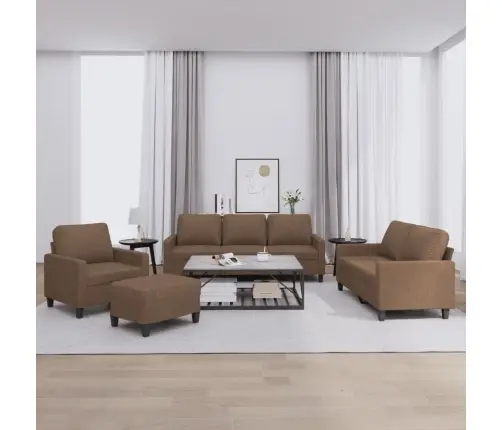 Četrdaļīgs Dīvānu Komplekts Ar Spilveniem, Brūns Audums Vidaxl Četrdaļīgs Dīvānu Komplekts Ar Spilveniem, Brūns Audums Vidaxl