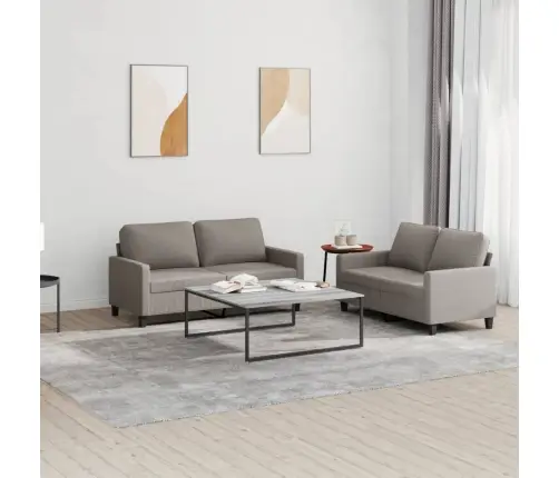 Divdaļīgs Dīvānu Komplekts Ar Spilveniem, Pelēkbrūns Audums Vidaxl