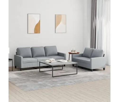 Divdaļīgs Dīvānu Komplekts Ar Spilveniem, Gaiši Pelēks Audums Vidaxl Divdaļīgs Dīvānu Komplekts Ar Spilveniem, Gaiši Pelēks Audums Vidaxl