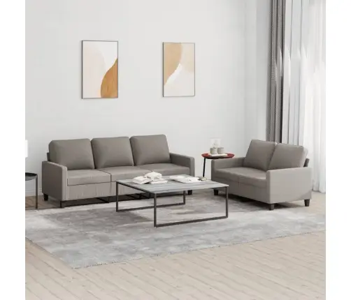 Divdaļīgs Dīvānu Komplekts Ar Spilveniem, Pelēkbrūns Audums Vidaxl