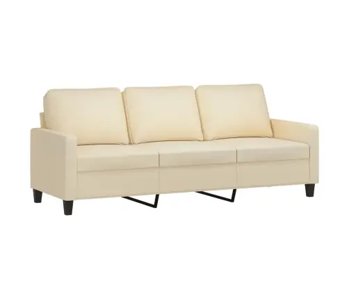 Trīsdaļīgs Dīvānu Komplekts Ar Spilveniem, Krēmkrāsas Audums Vidaxl