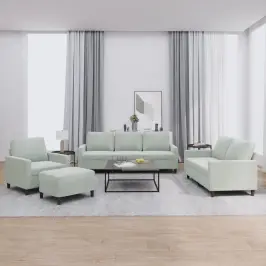 Četrdaļīgs Dīvānu Komplekts Ar Spilveniem, Gaiši Pelēks Samts Vidaxl Četrdaļīgs Dīvānu Komplekts Ar Spilveniem, Gaiši Pelēks Samts Vidaxl