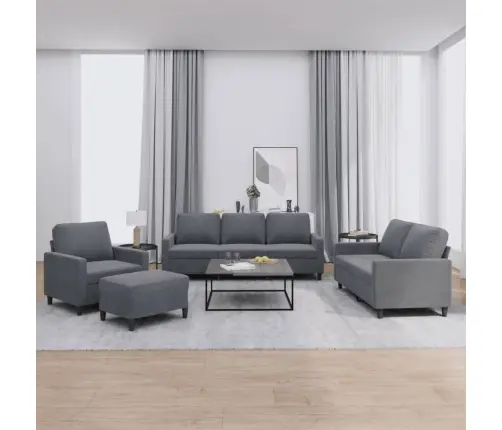 Četrdaļīgs Dīvānu Komplekts Ar Spilveniem, Tumši Pelēks Samts Vidaxl