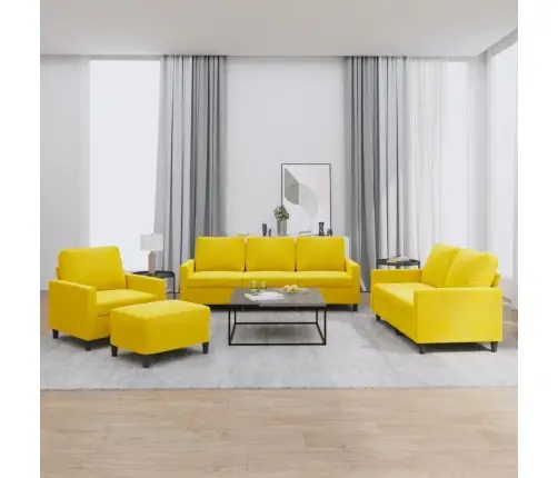 Četrdaļīgs Dīvānu Komplekts Ar Spilveniem, Dzeltens Samts Vidaxl Četrdaļīgs Dīvānu Komplekts Ar Spilveniem, Dzeltens Samts Vidaxl