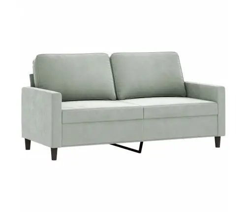 Sofos Komplektas Su Pagalvėlėmis, 2 Dalių, Pilkas, Aksomas