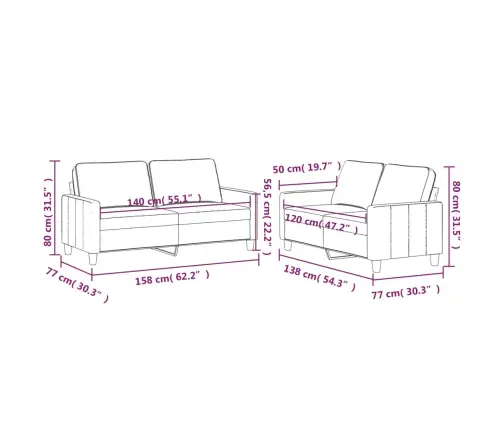 Sofos Komplektas Su Pagalvėlėmis, 2 Dalių, Pilkas, Aksomas