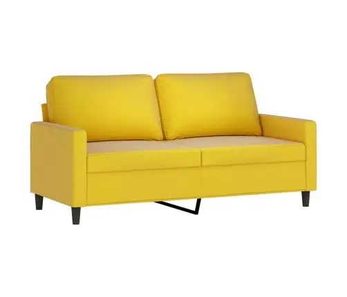 Sofos Komplektas Su Pagalvėlėmis, 2 Dalių, Geltonas, Aksomas