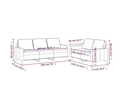 Sofos Komplektas Su Pagalvėlėmis, 2 Dalių, Rožinis, Aksomas