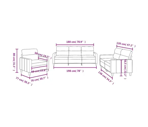 Trīsdaļīgs Dīvānu Komplekts Ar Spilveniem, Tumši Pelēks Audums Vidaxl