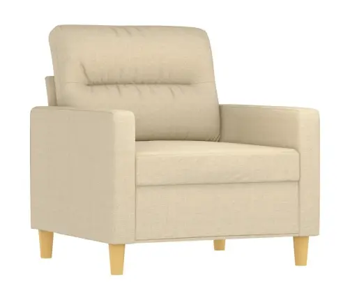 Trīsdaļīgs Dīvānu Komplekts Ar Spilveniem, Krēmkrāsas Audums Vidaxl