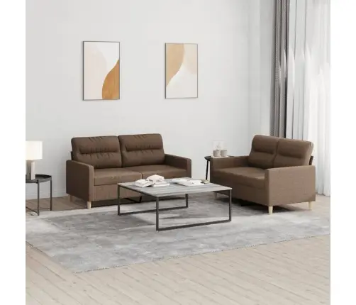 Divdaļīgs Dīvānu Komplekts Ar Spilveniem, Brūns Audums Vidaxl