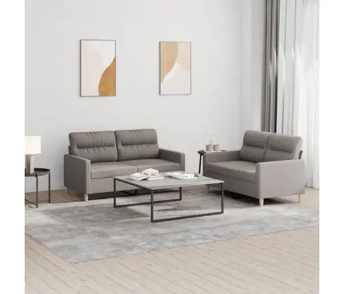 Divdaļīgs Dīvānu Komplekts Ar Spilveniem, Pelēkbrūns Audums Vidaxl