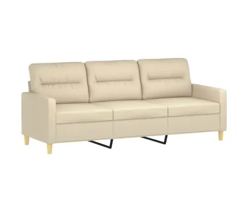 Divdaļīgs Dīvānu Komplekts Ar Spilveniem, Krēmkrāsas Audums Vidaxl