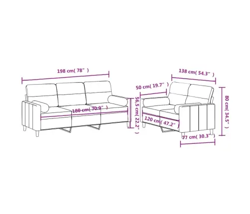 Divdaļīgs Dīvānu Komplekts Ar Spilveniem, Vīnsarkans Audums Vidaxl