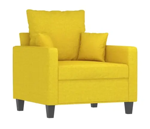 Trīsdaļīgs Dīvānu Komplekts Ar Spilveniem, Dzeltens Audums Vidaxl