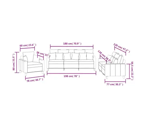 Trīsdaļīgs Dīvānu Komplekts Ar Spilveniem, Dzeltens Audums Vidaxl