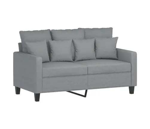 Četrdaļīgs Dīvānu Komplekts Ar Spilveniem, Gaiši Pelēks Audums Vidaxl