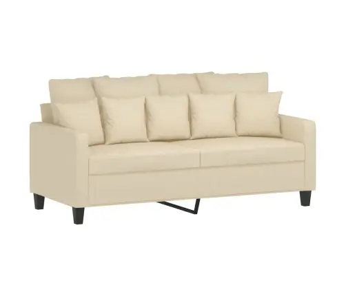 Divdaļīgs Dīvānu Komplekts Ar Spilveniem, Krēmkrāsas Audums Vidaxl