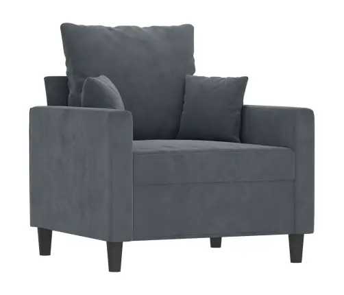 Trīsdaļīgs Dīvānu Komplekts Ar Spilveniem, Tumši Pelēks Samts Vidaxl