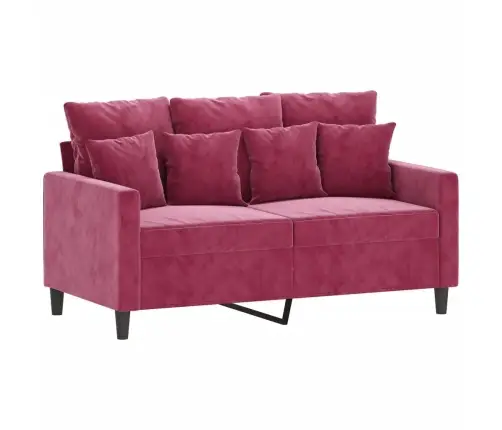 3-Osaline Diivanikomplekt Patjadega, Veinipunane, Samet