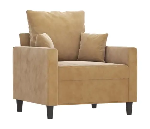 Trīsdaļīgs Dīvānu Komplekts Ar Spilveniem, Brūns Samts Vidaxl