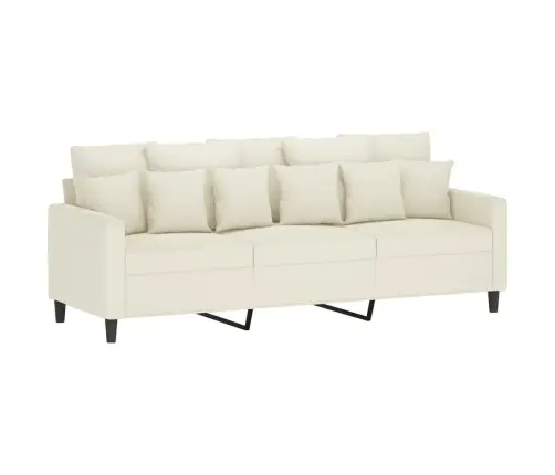 Trīsdaļīgs Dīvānu Komplekts Ar Spilveniem, Krēmkrāsas Samts Vidaxl