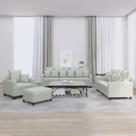 Četrdaļīgs Dīvānu Komplekts Ar Spilveniem, Gaiši Pelēks Samts Vidaxl Četrdaļīgs Dīvānu Komplekts Ar Spilveniem, Gaiši Pelēks Samts Vidaxl