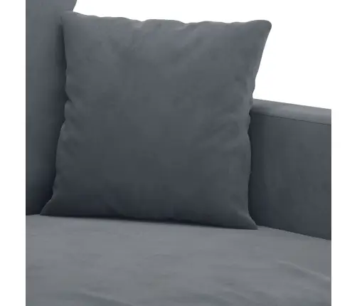 Četrdaļīgs Dīvānu Komplekts Ar Spilveniem, Tumši Pelēks Samts Vidaxl