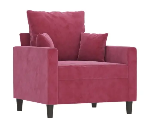 4-Osaline Diivanikomplekt Patjadega, Veinipunane, Samet