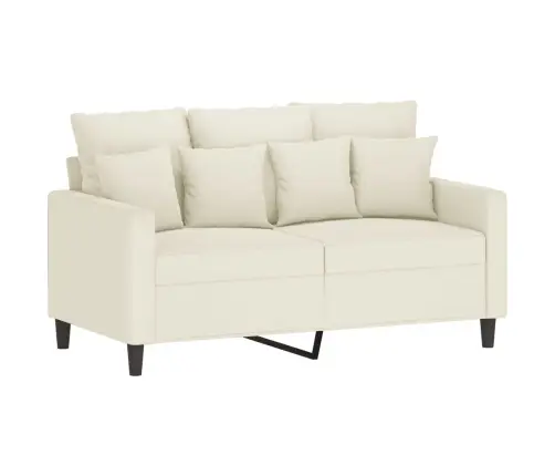 Četrdaļīgs Dīvānu Komplekts Ar Spilveniem, Krēmkrāsas Samts Vidaxl