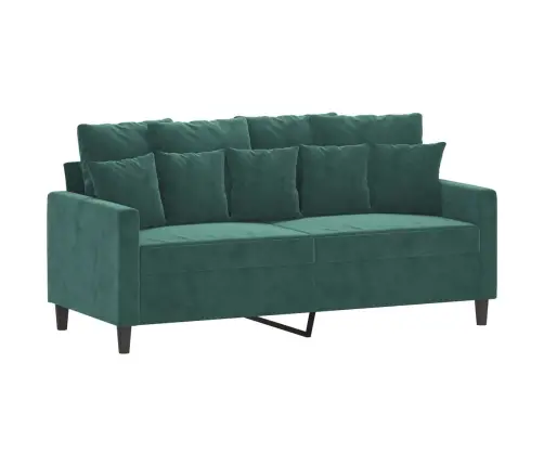 Divdaļīgs Dīvānu Komplekts Ar Spilveniem, Tumši Zaļš Samts Vidaxl
