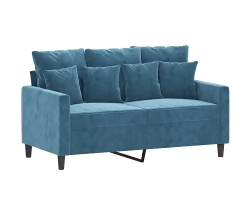 Divdaļīgs Dīvānu Komplekts Ar Spilveniem, Zils Samts Vidaxl