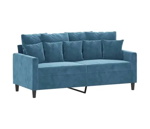 Divdaļīgs Dīvānu Komplekts Ar Spilveniem, Zils Samts Vidaxl