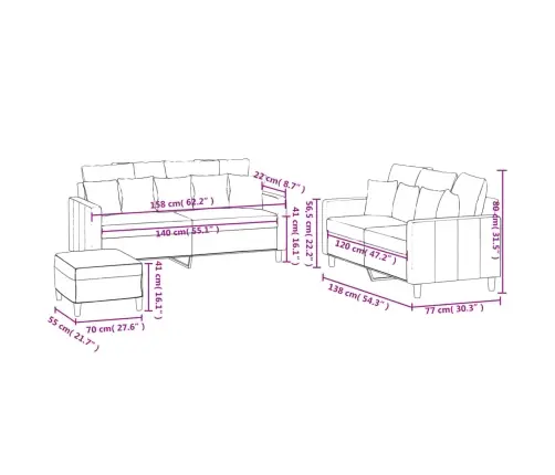 Trīsdaļīgs Dīvānu Komplekts Ar Spilveniem, Gaiši Pelēks Samts Vidaxl