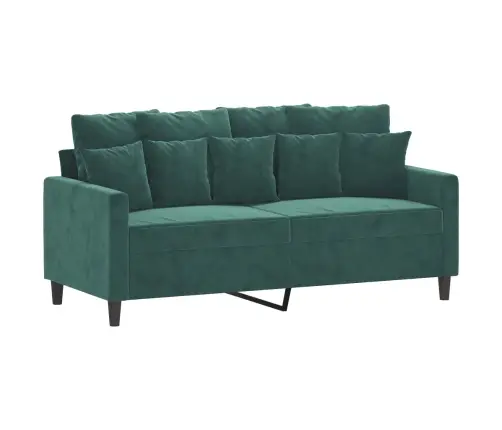 Sofos Komplektas Su Pagalvėlėmis, 3 Dalių, Žalias, Aksomas