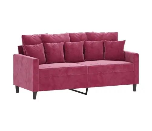 3-Osaline Diivanikomplekt Patjadega, Veinipunane, Samet