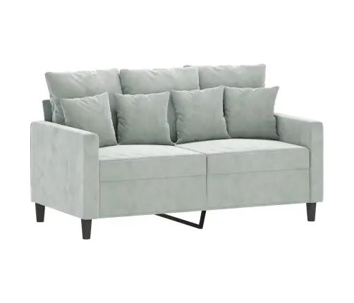 Divdaļīgs Dīvānu Komplekts Ar Spilveniem, Gaiši Pelēks Samts Vidaxl